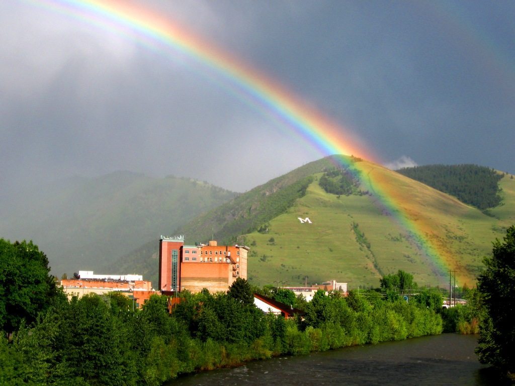 Rainbow over downtown