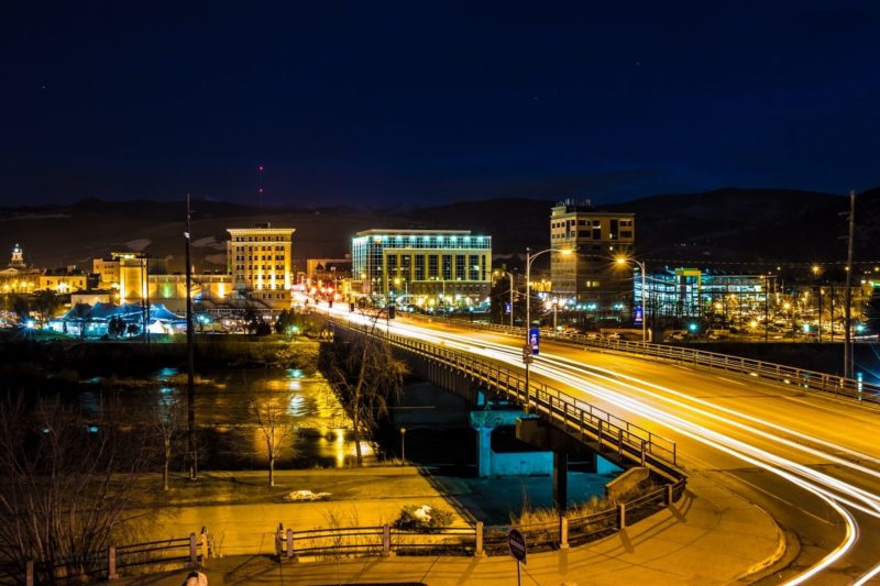 Higgins bridge at night